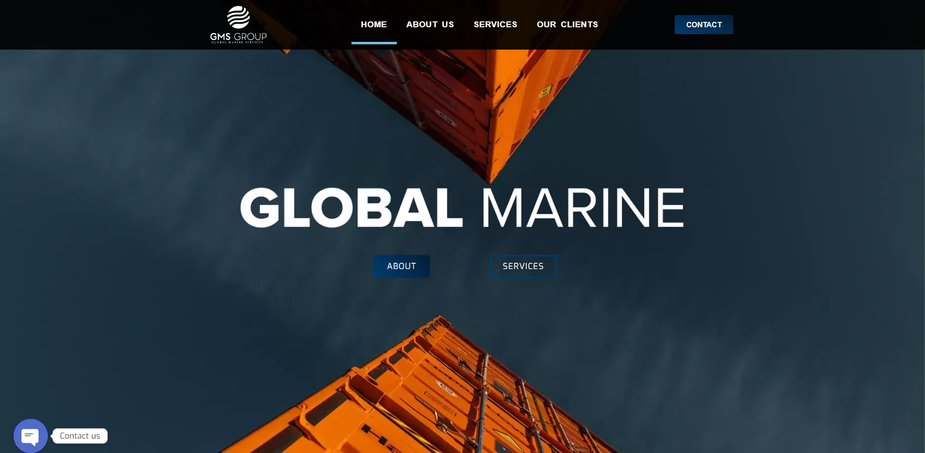 Página web de Global Marine, creada por el equipo de Ergittek