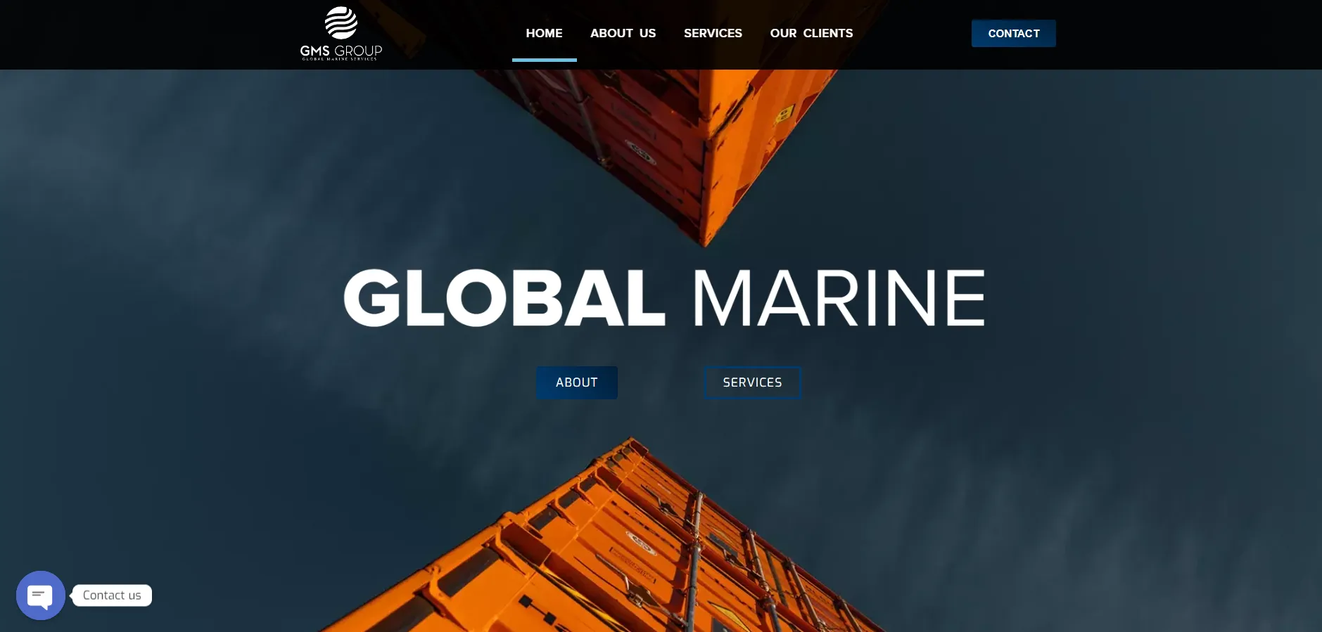 Página web de Global Marine, creada por el equipo de Ergittek